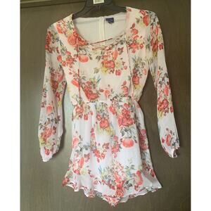 Disney beauty and the beast floral romper women size xs